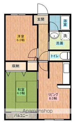 グレース敦賀[2DK/51.6m2]の間取図