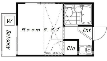 アヴァンセ阿佐ヶ谷[1K/16.04m2]の間取図