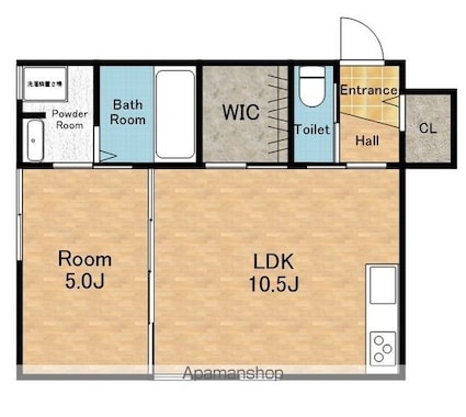 ランマンスクエア[1LDK/39.15m2]の間取図