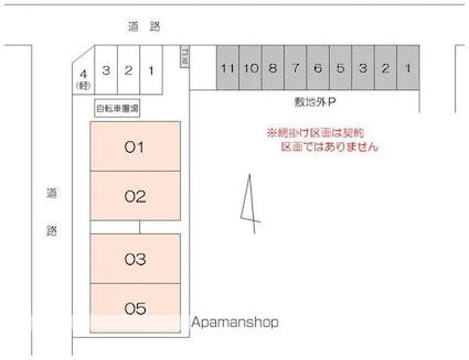 エトワール（伏石）[1DK/28.35m2]の配置図