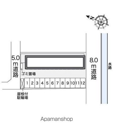レオパレスルミエラ[1K/20.28m2]の配置図