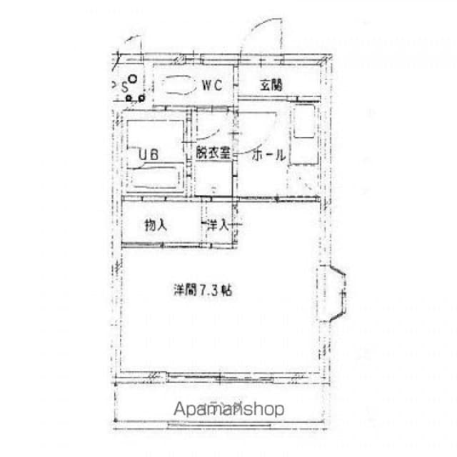 広島県広島市佐伯区五日市１丁目[1K/25.6m2]の間取図