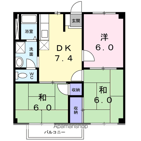 行方市玉造甲のアパートの間取り