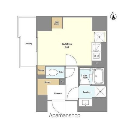 グランカーサ日本橋馬喰町[1R/27.07m2]の間取図