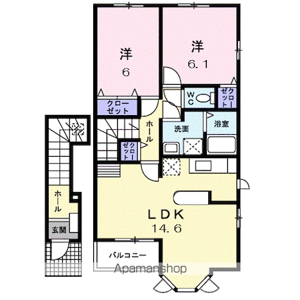 アルバ・ロームＢ[2LDK/63.49m2]の間取図