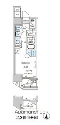 パークアクシス森下[1R/25.73m2]の間取図