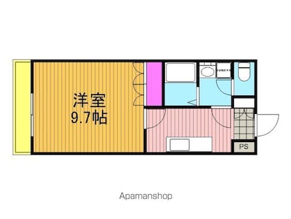 イコール・アルパイン[1K/29.7m2]の間取図