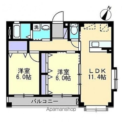 フォブールグランシャリオ[2LDK/53.93m2]の間取図