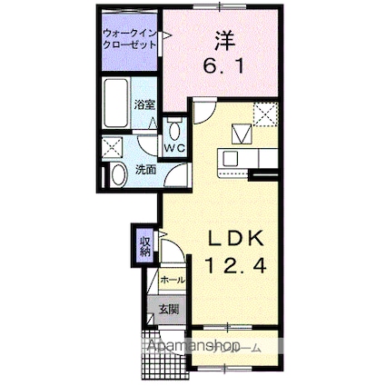 ヴァンヴェールＣ[1LDK/50.16m2]の間取図