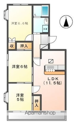 ガーデンリバティ[3LDK/61.79m2]の間取図