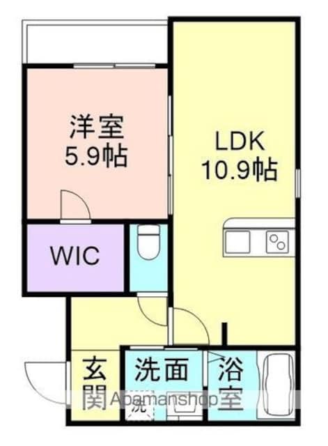 和歌山県和歌山市黒田[1LDK/40.57m2]の間取図