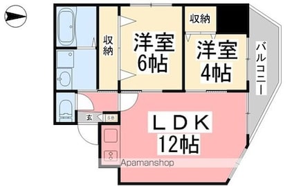 ブロッサム道後[2LDK/41.07m2]の間取図