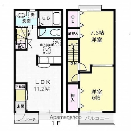 ｇｒａｃｉａ　壱番館[2LDK/59.4m2]の間取図