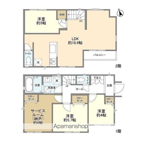 小金井市貫井南町の戸建ての間取り