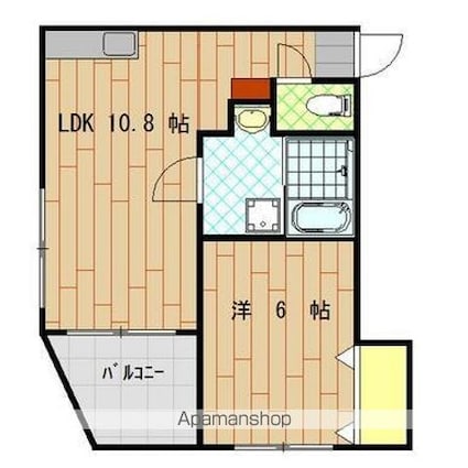 ロイヤルサンタ北久米[1DK/31.4m2]の間取図