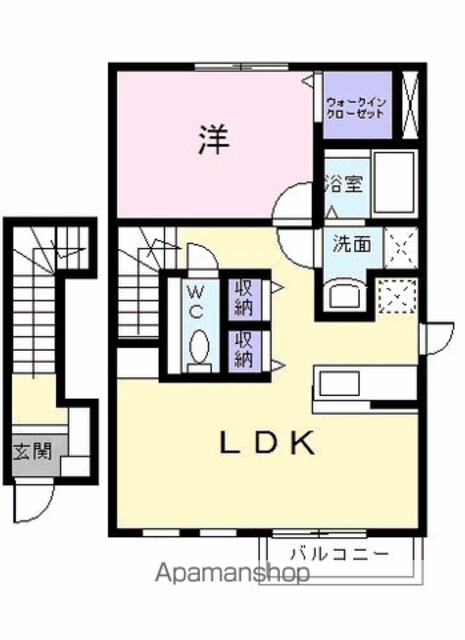 サン　リット　Ａ[1LDK/46.28m2]の間取図