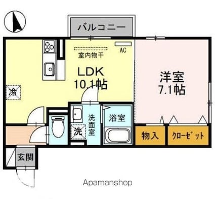 ＦｕｌｌＢｌｏｏｍ[1LDK/41.01m2]の間取図