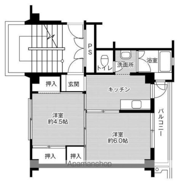 ビレッジハウス広田３号棟[2K/33.54m2]の間取図