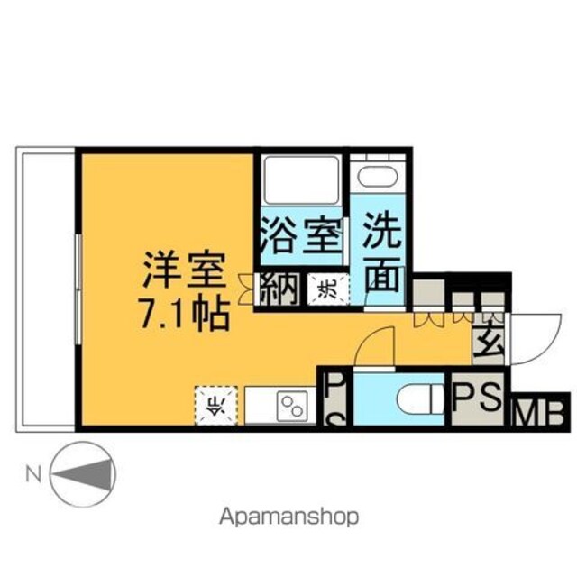 レジディア中落合Ａ棟[1R/26.18m2]の間取図