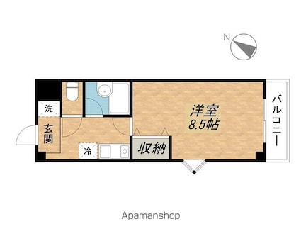 クローバーハイツⅢ[1K/25m2]の間取図