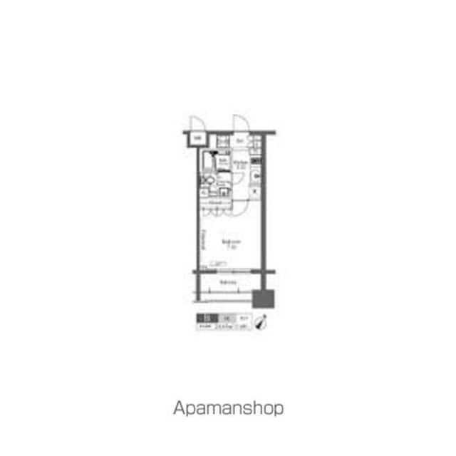プラウドフラット三軒茶屋[1K/24.65m2]の間取図