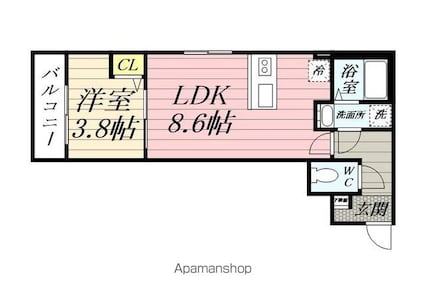 ＶＯＧＵＥ[1LDK/28.15m2]の間取図