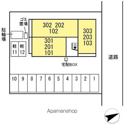 Ｄーｒｅｓｉｄｅｎｃｅ川口Ｂ[2LDK/53.62m2]の配置図