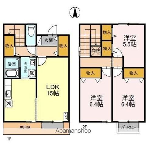 ユニフレックス砺波 Aの間取り写真