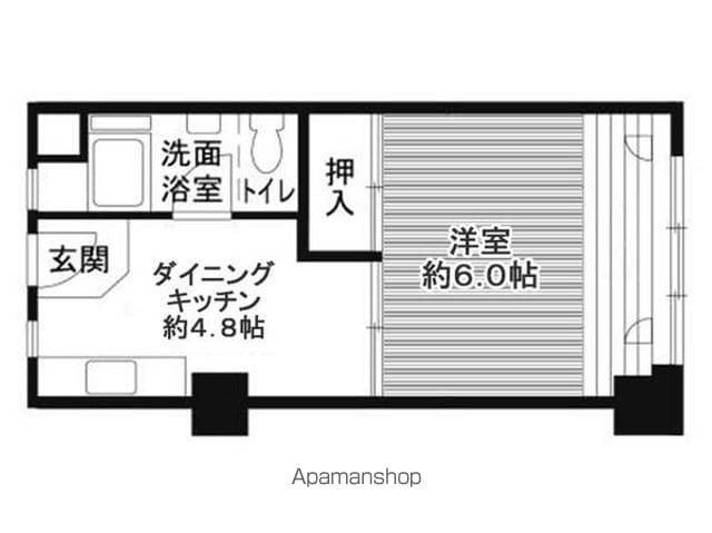 ビレッジハウス城北タワー１号棟[1DK/30.33m2]の間取図
