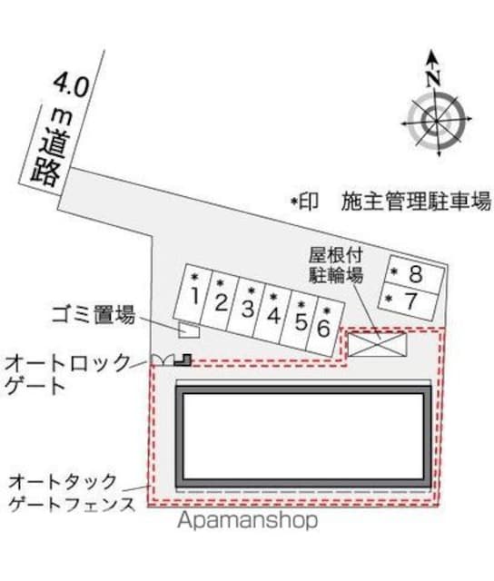 レオパレスソレーユⅡ[1K/23.61m2]の配置図