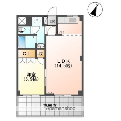 Ｇｒａｎｄｅ・Ｒｉｏ[1LDK/45.36m2]の間取図