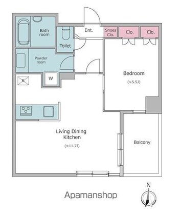 レジディア南品川[1LDK/40.52m2]の間取図