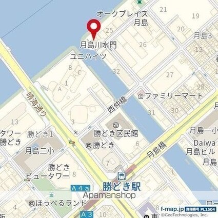 菱和パレス月島[1K/17.73m2]の周辺