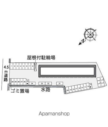 レオパレス岩出上野[1K/28.02m2]の配置図