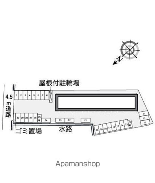 レオパレス岩出上野[1K/28.02m2]の配置図