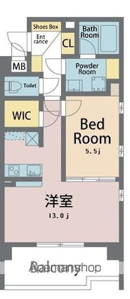 グランエグゼ徳島[1LDK/48.2m2]の間取図