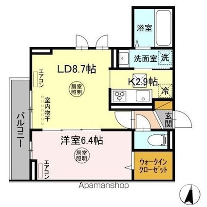 アメニティ　本千葉[1LDK/41.61m2]の間取図