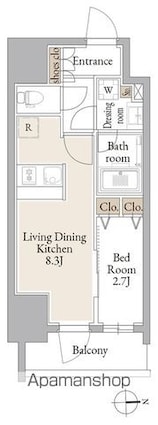 ルネフラッツ庄内通駅前[1LDK/29.83m2]の間取図