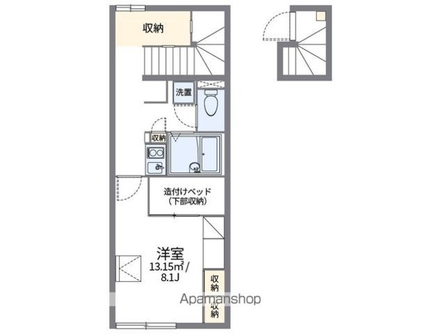 レオパレスコンフォール中島Ⅱ[1K/28.02m2]の間取図