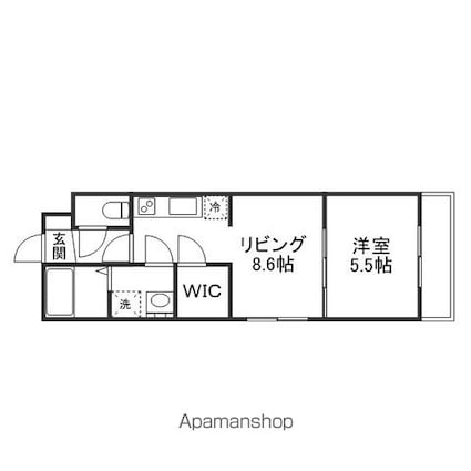 グランブルー野瀬[1SLDK/35m2]の間取図