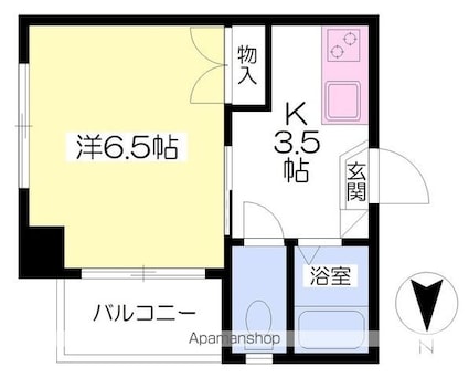 ハイライズＡＢＥ[1K/22.37m2]の間取図