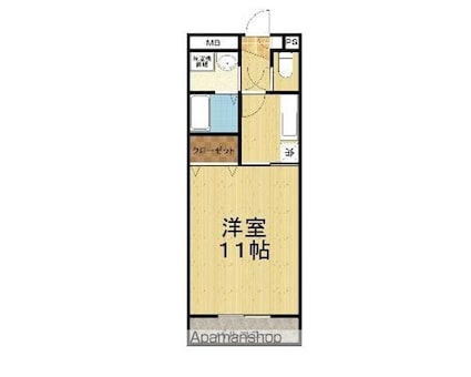 ボンヌシャンス[1K/32.26m2]の間取図