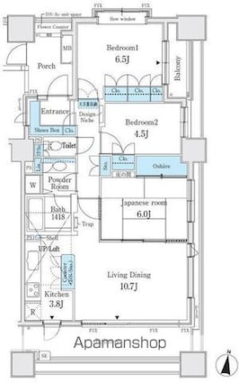 両国パーク・ホームズ[3LDK/73.56m2]の間取図