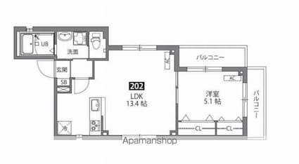 ビューノ[1LDK/41.36m2]の間取図