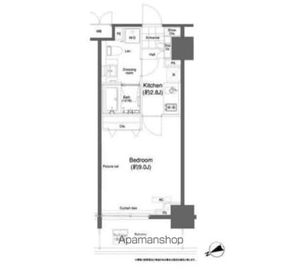東京都新宿区市谷柳町[1K/29.52m2]の間取図