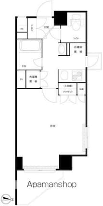 東京都中野区東中野１丁目[1K/25.67m2]の間取図