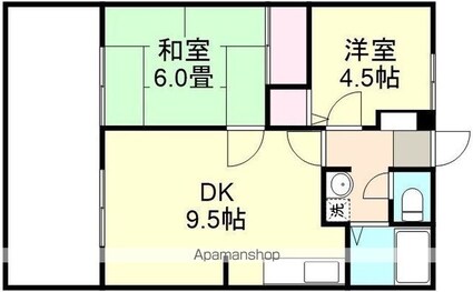 岡山県倉敷市日吉町[2DK/47.54m2]の間取図