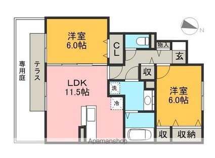 ソレイユⅠ[2LDK/60.48m2]の間取図