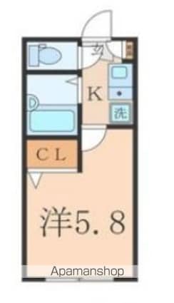 プランタン鷺宮[1K/16.44m2]の間取図