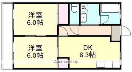 大建アーバンハイツ[2DK/49.58m2]の間取図